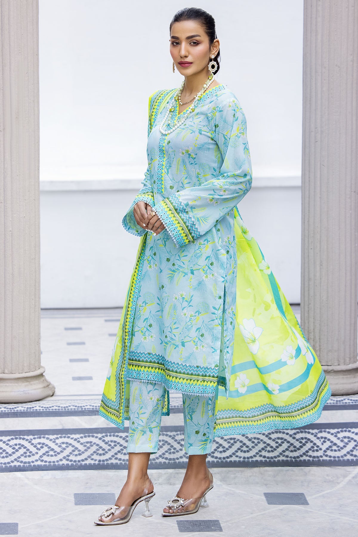 3706-OYSTER DIGITAL PRINTED LAWN UNSTITCHED