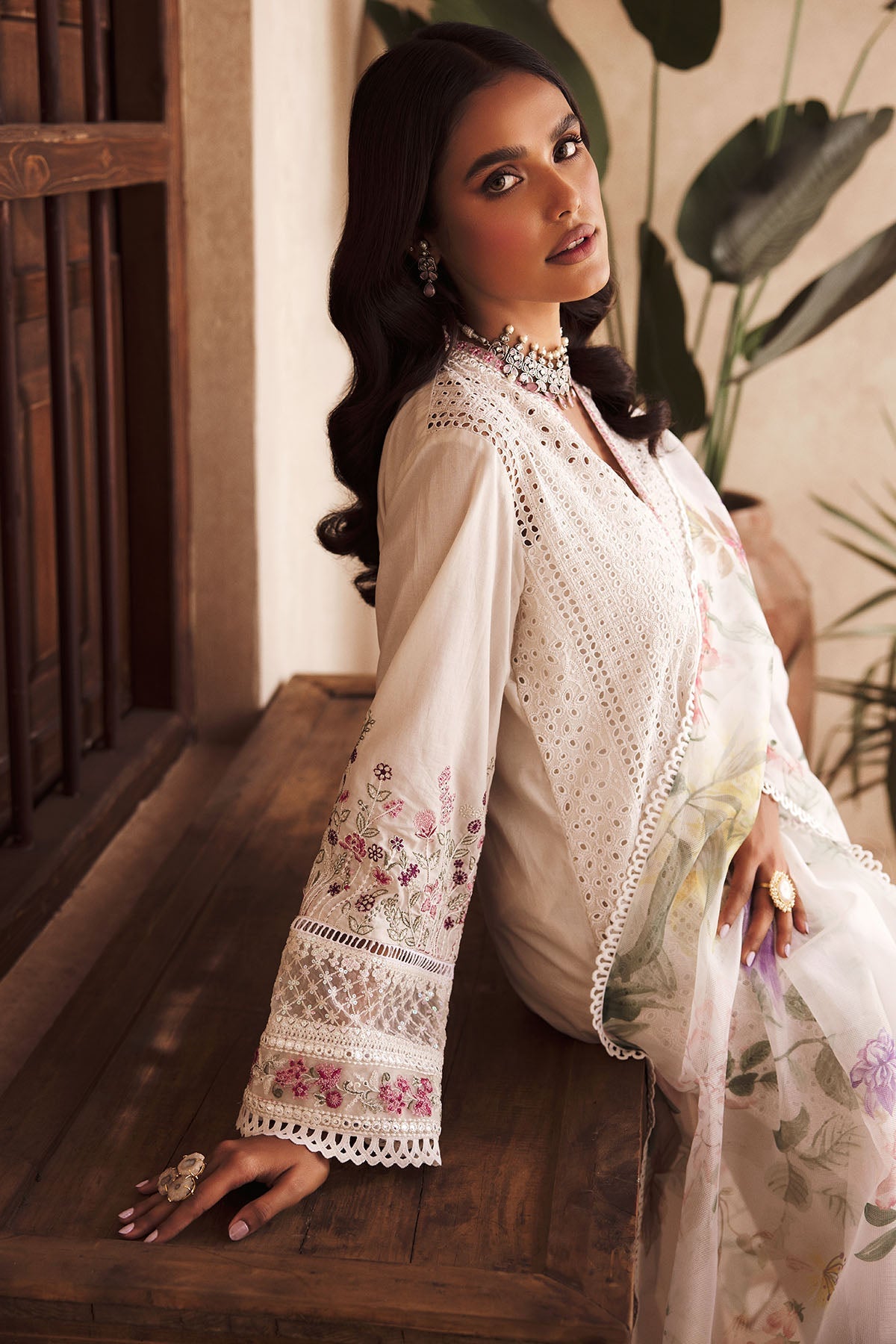 3744-EMILIA EMBROIDERED LAWN STITCHED