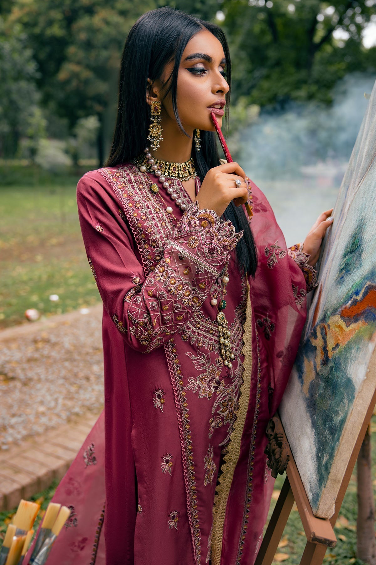 3784-CASABA EMBROIDERED LINEN STITCHED