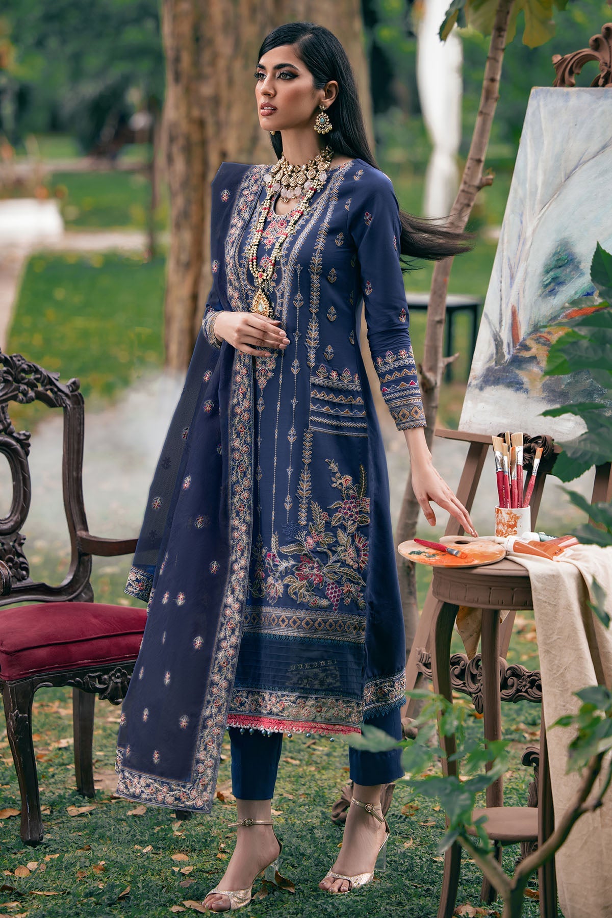 3786-HAMI EMBROIDERED LINEN UNSTITCHED