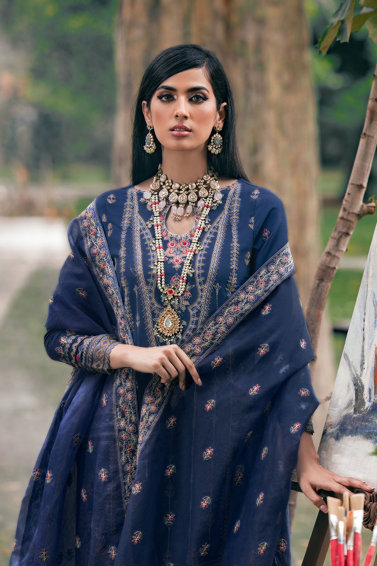 3786-HAMI EMBROIDERED LINEN UNSTITCHED