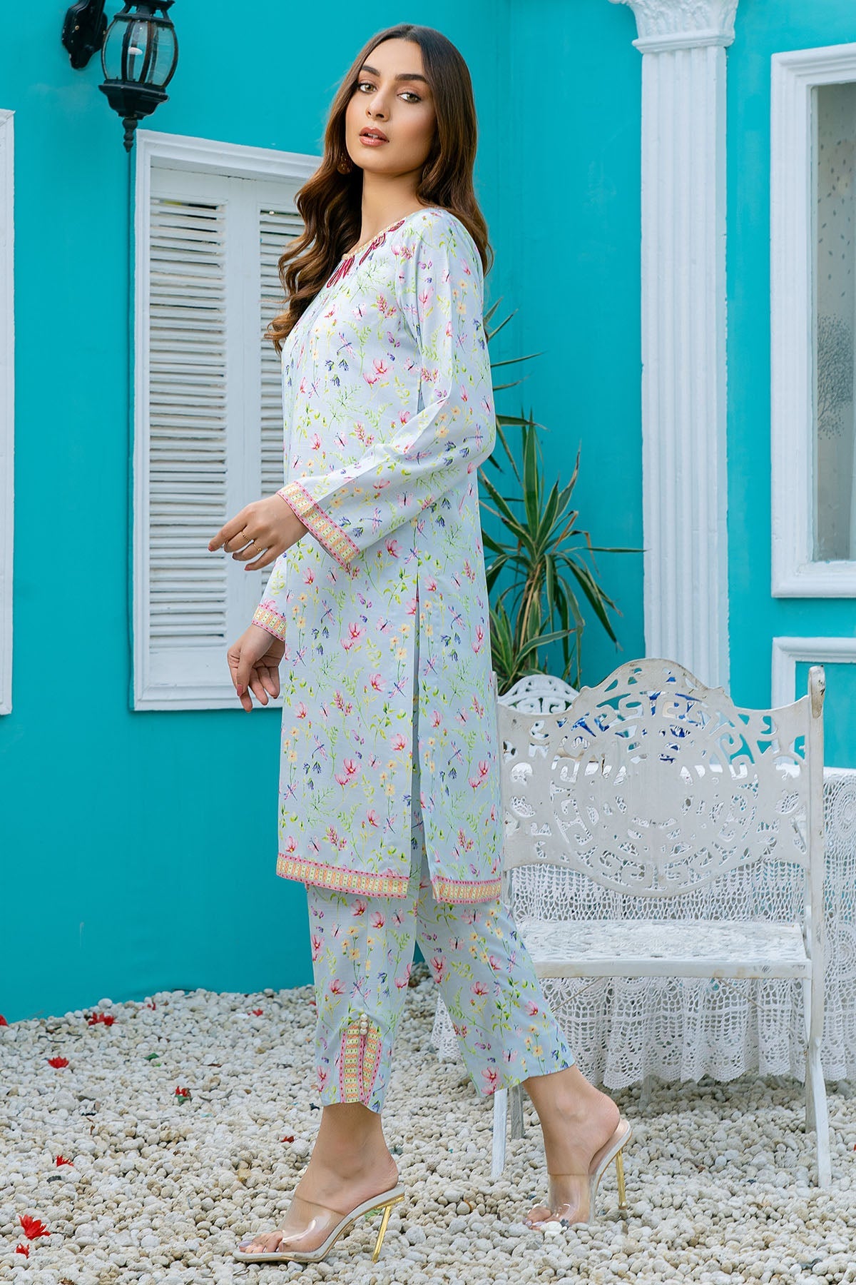 3801-CALENDNLA DIGITAL PRINTED STAPLE SLUB FABRIC