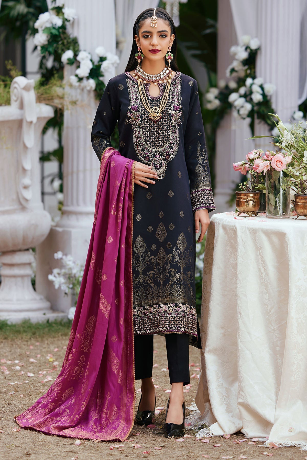 3853-EZEL EMBROIDERED JACQUARD UNSTITCHED
