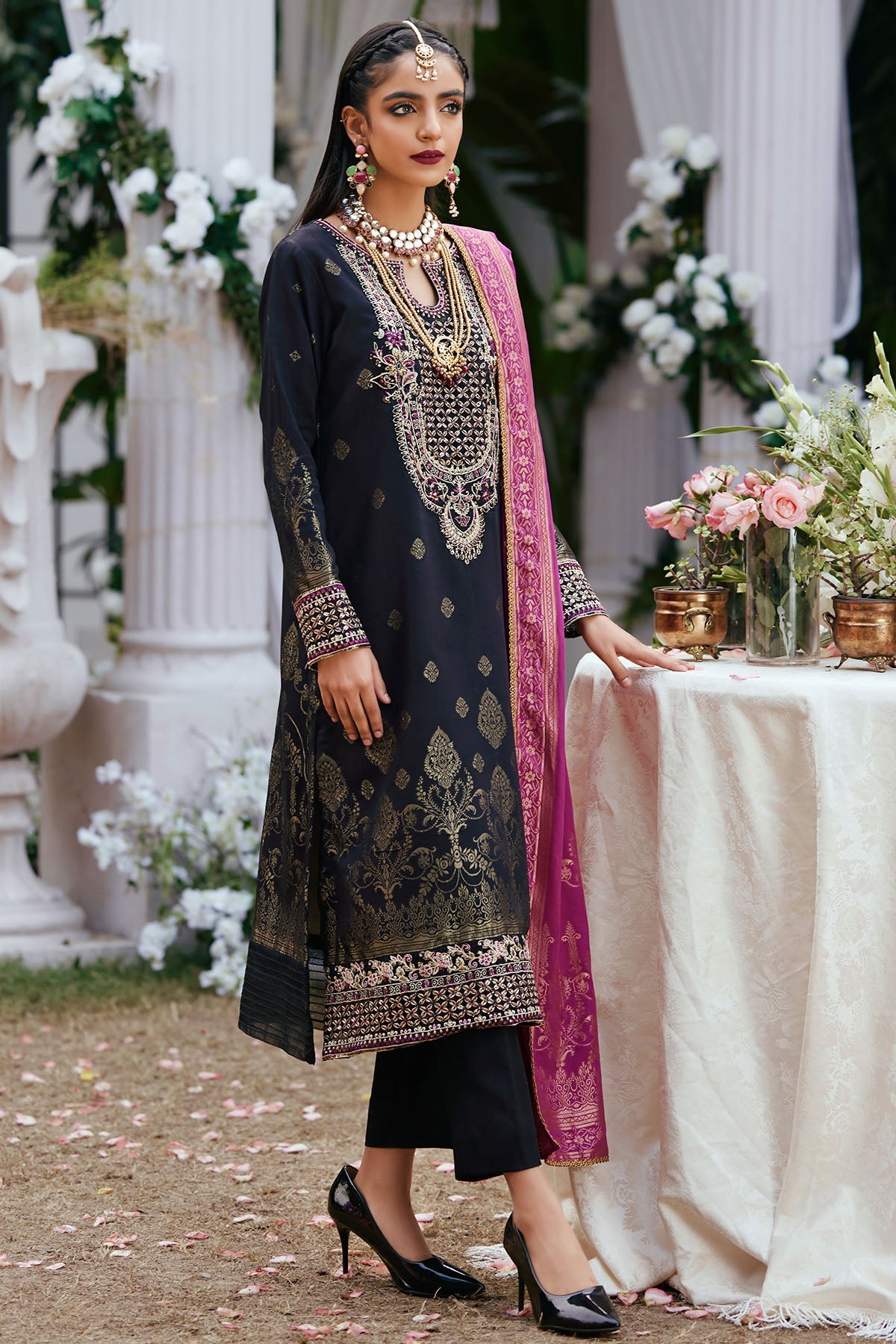 3853-EZEL EMBROIDERED JACQUARD UNSTITCHED