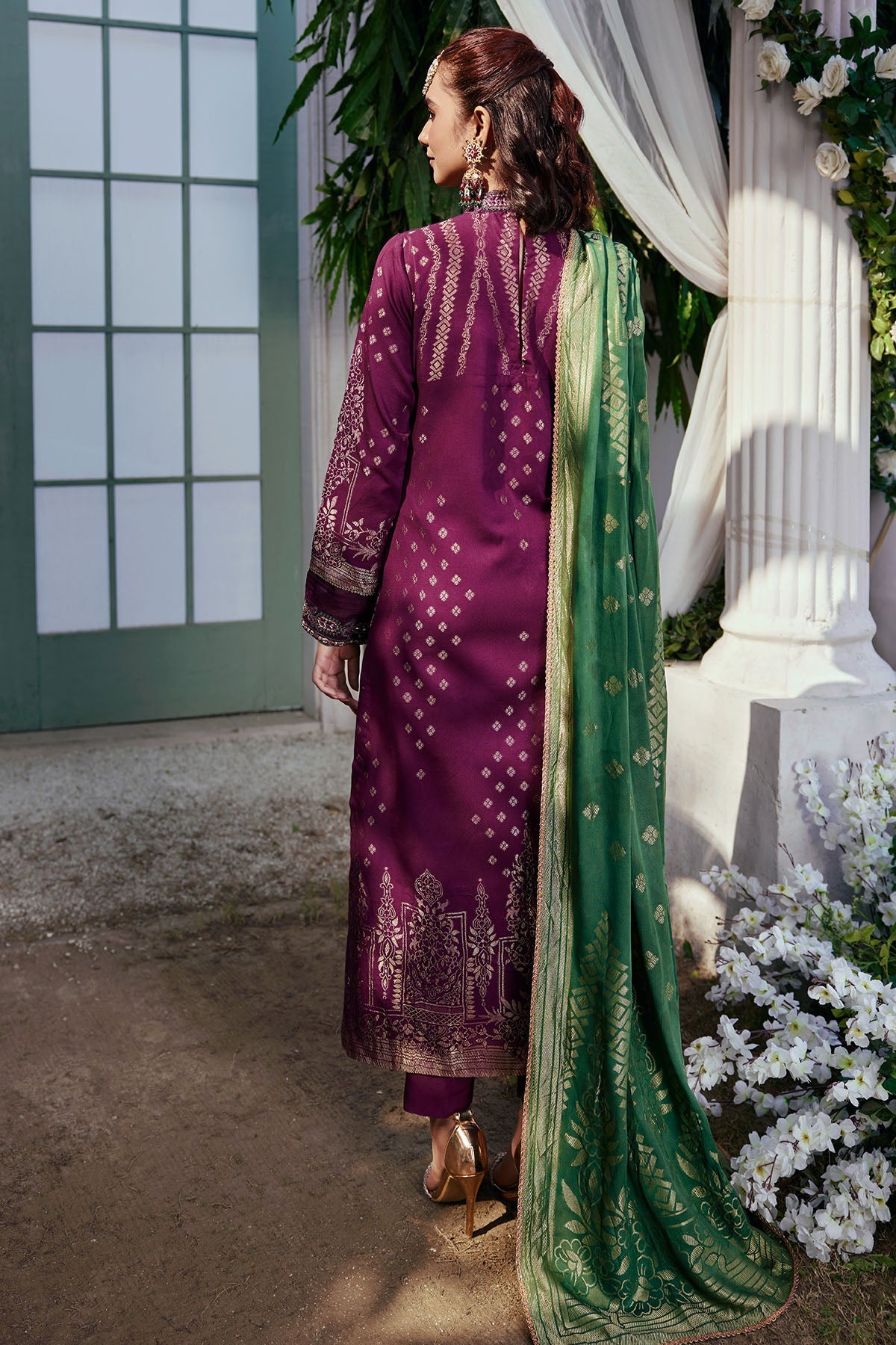 3854-ZOYA EMBROIDERED JACQUARD UNSTITCHED
