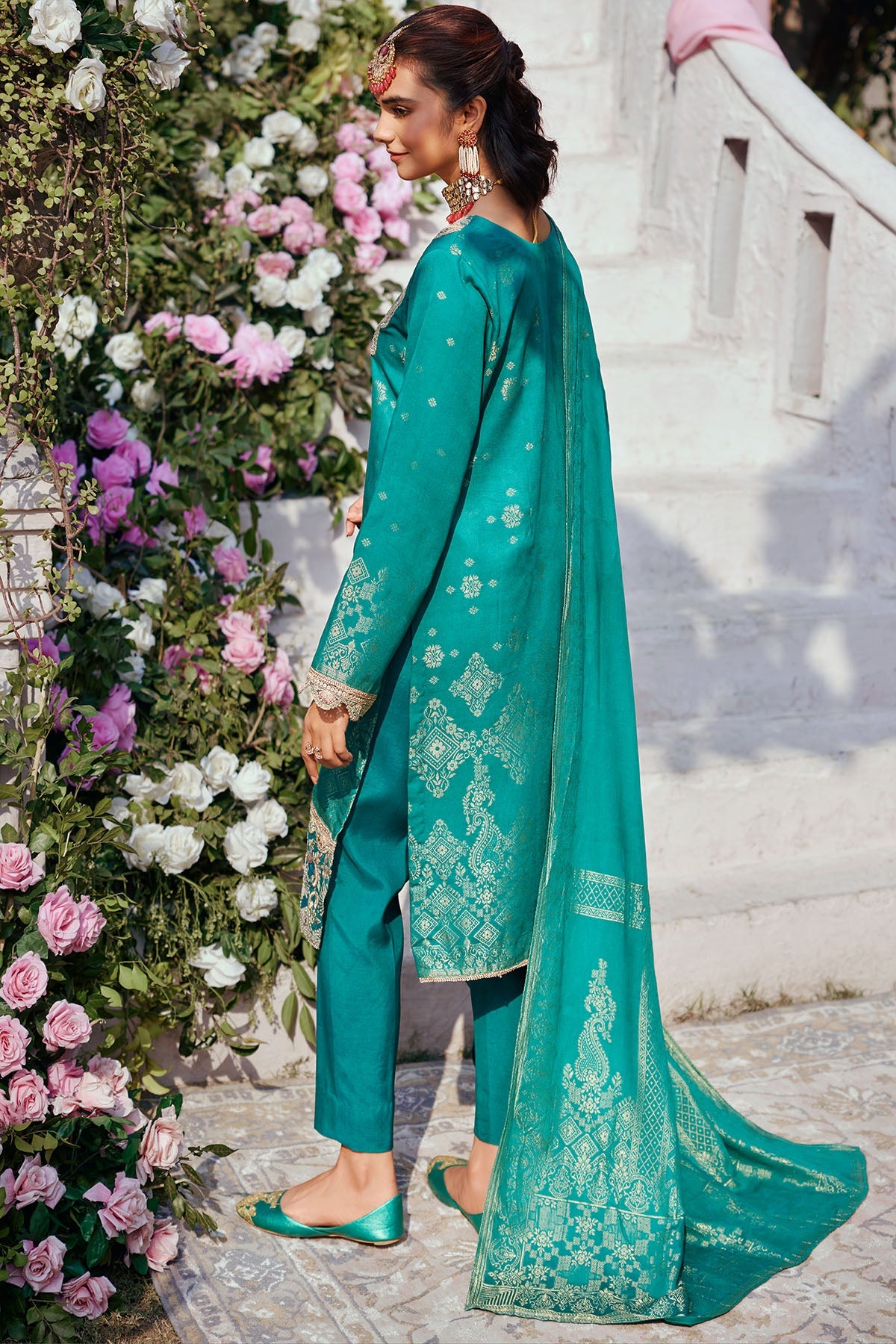3857-CYRA EMBROIDERED JACQUARD UNSTITCHED