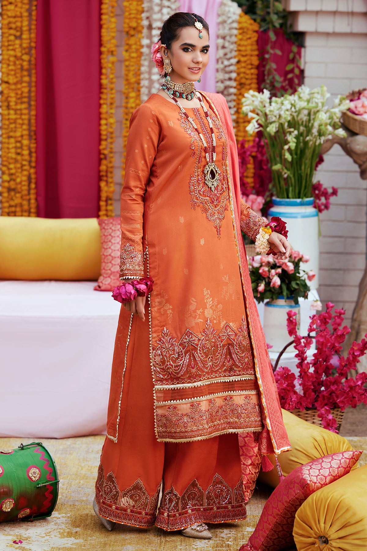 3863-GULAAB EMBROIDERED JACQUARD UNSTITCHED
