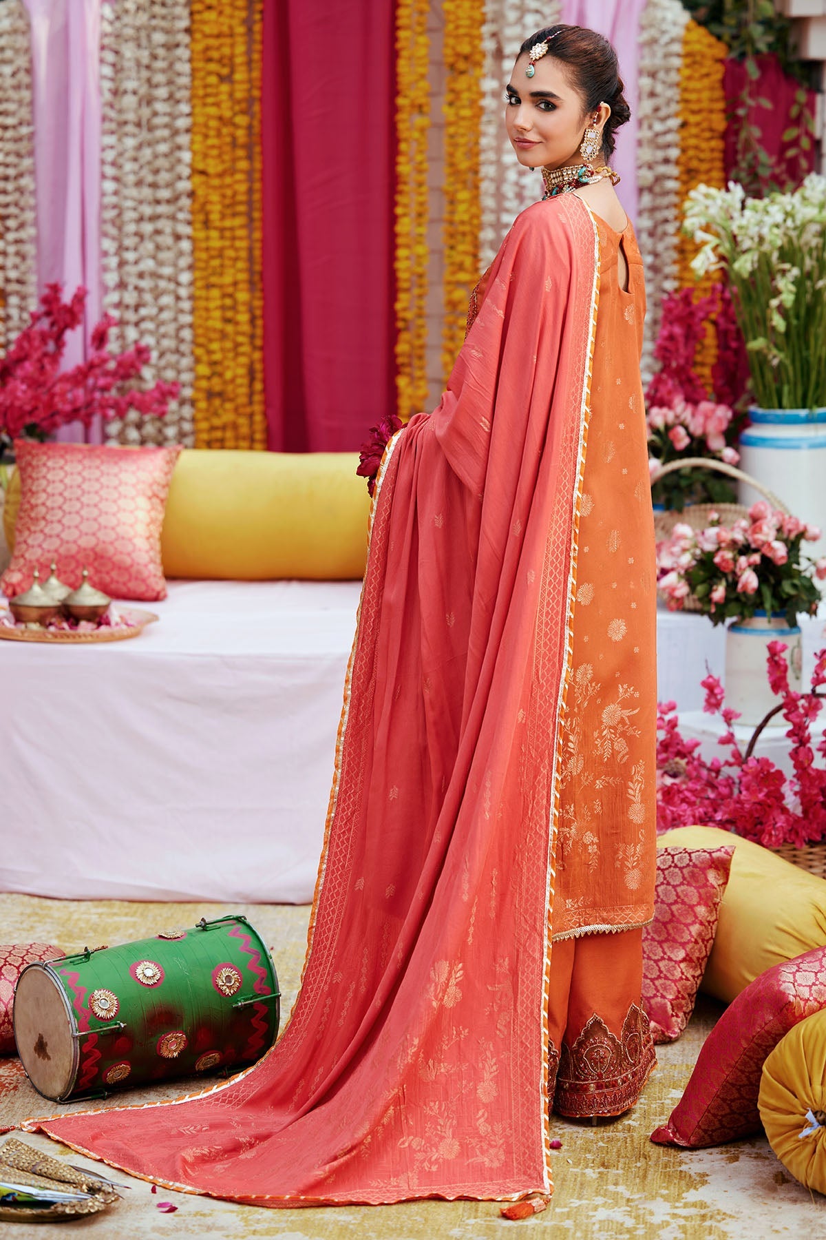3863-GULAAB EMBROIDERED JACQUARD STITCHED