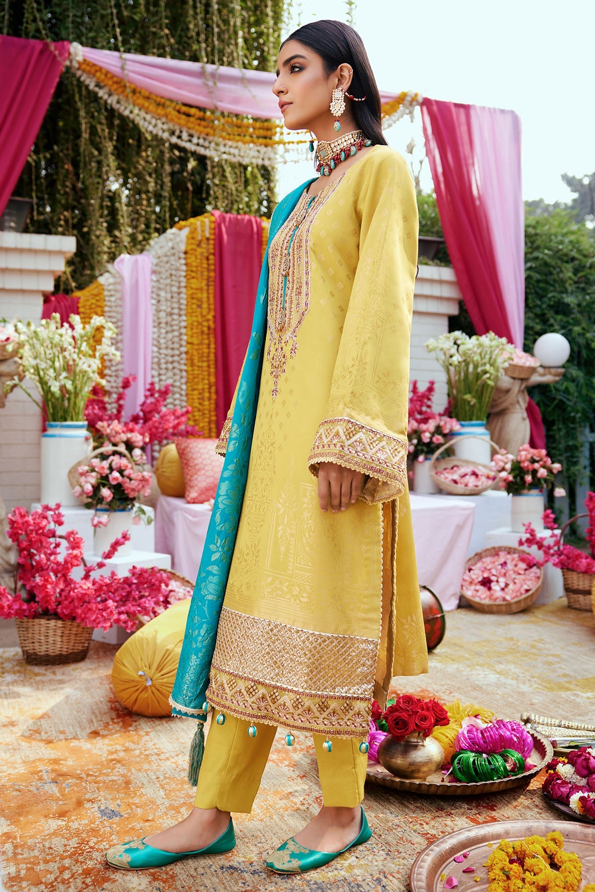 3865-SIBEL EMBROIDERED JACQUARD UNSTITCHED