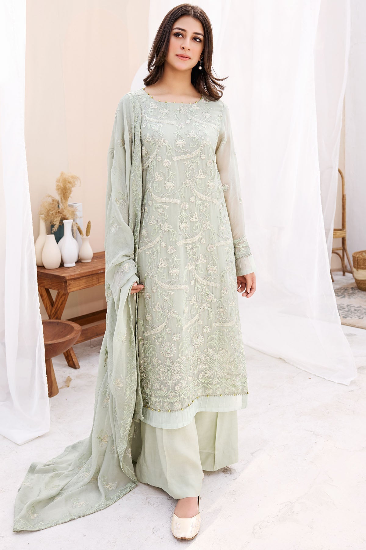 3878-JONIE EMBROIDERED BEMBERG CHIFFON UNSTITCHED