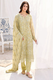 3881-CLEM EMBROIDERED BEMBERG CHIFFON UNSTITCHED