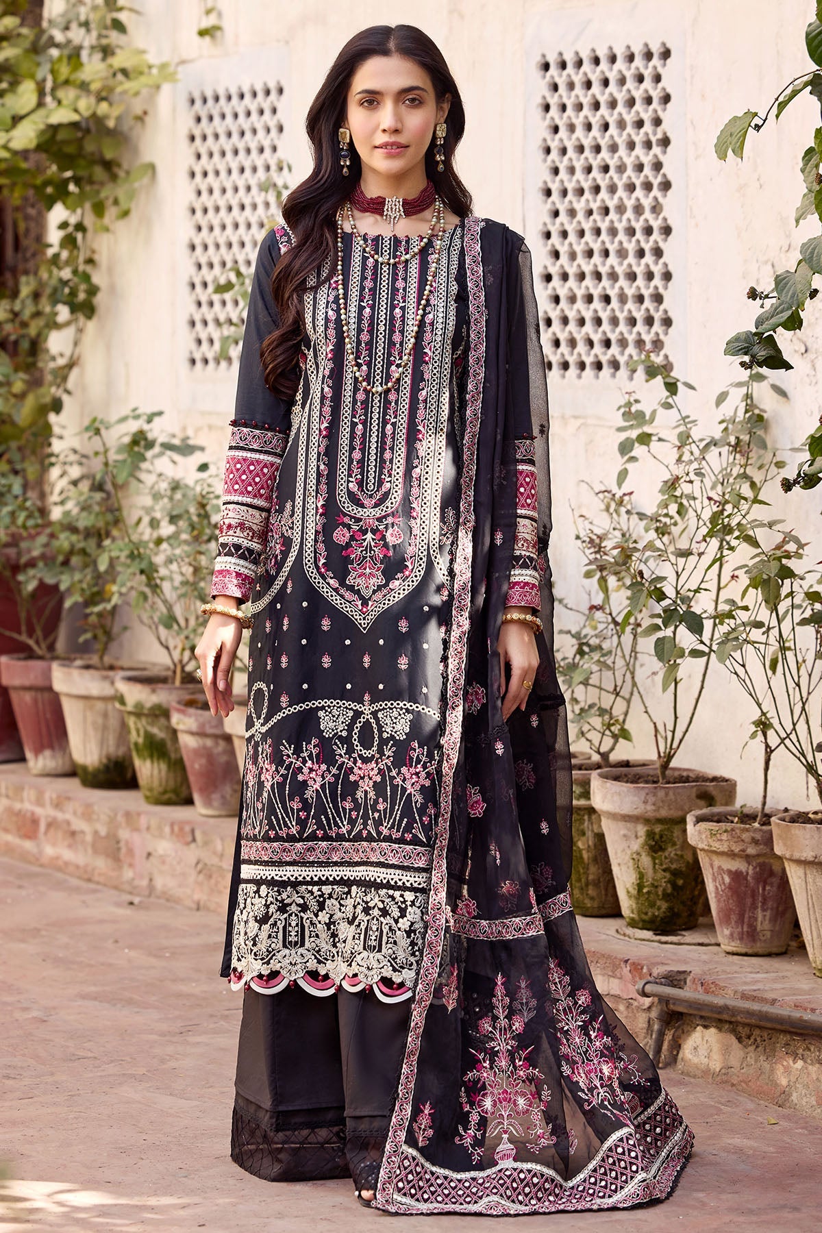 4048-FLEUR EMBROIDERED LAWN STITCHED
