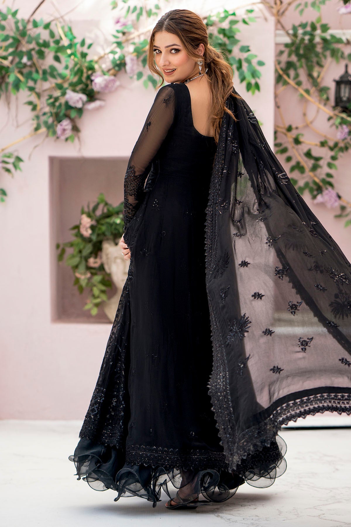 4113-ELAI EMBROIDERED BEMBERG CHIFFON STITCHED