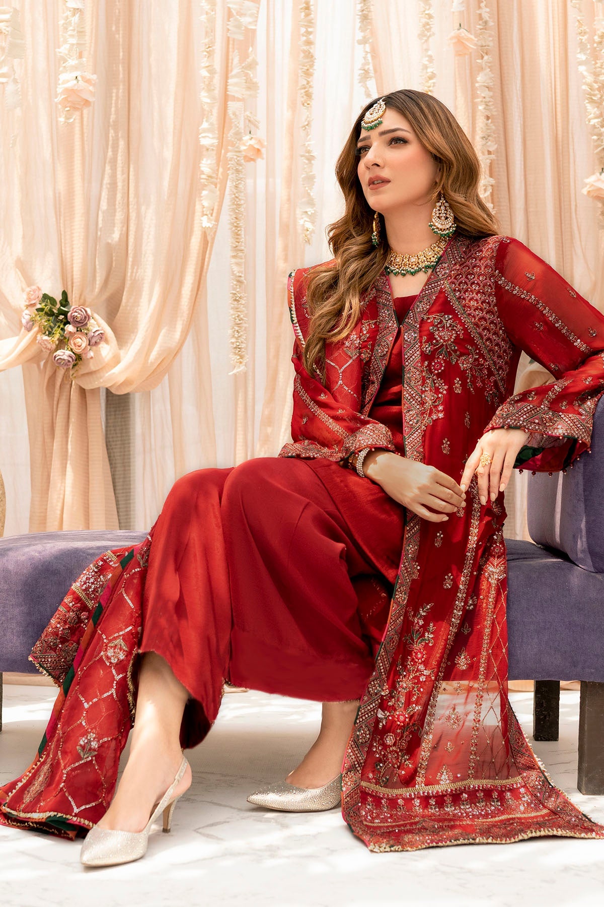 4116-YAREN EMBROIDERED BEMBERG CHIFFON UNSTITCHED