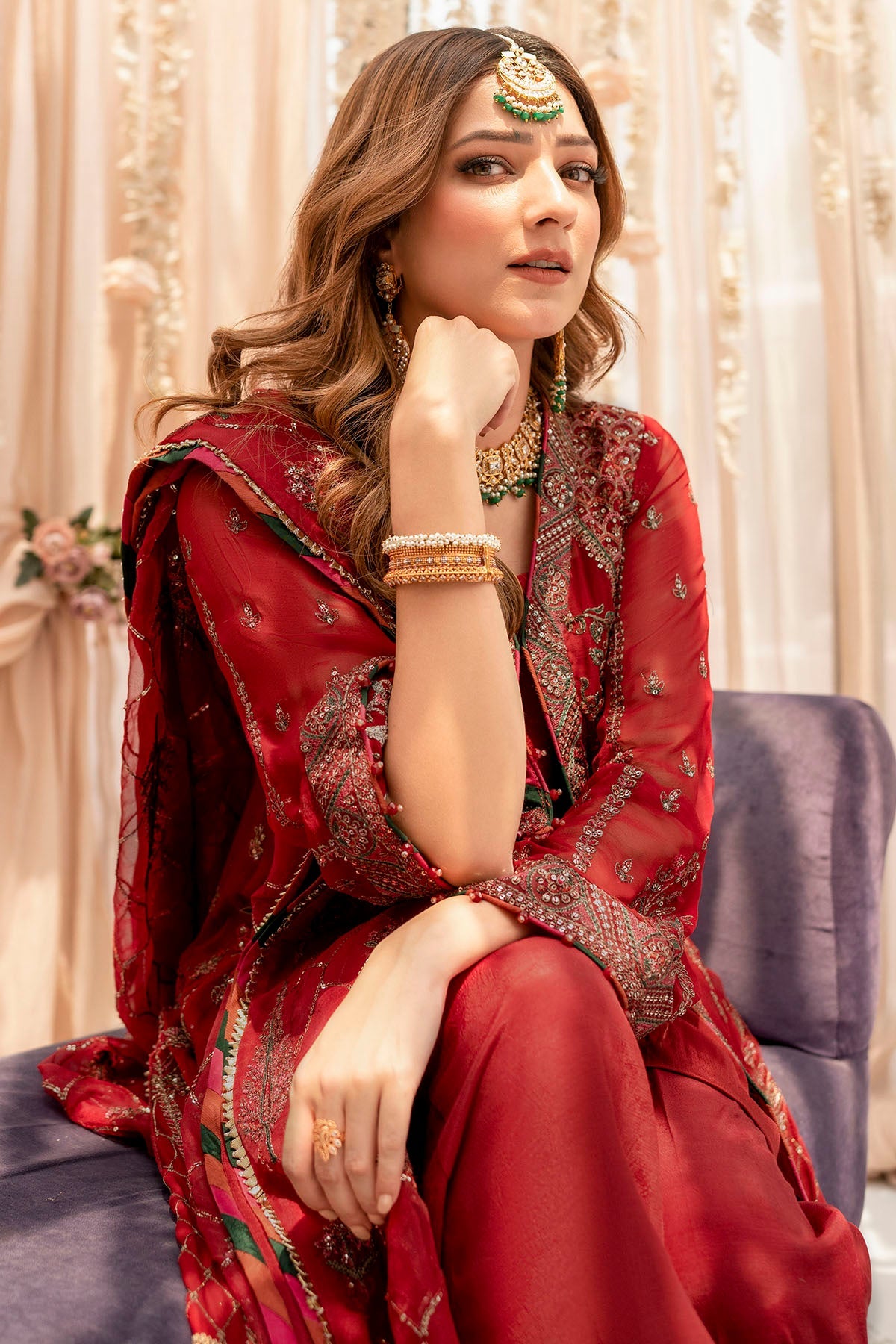 4116-YAREN EMBROIDERED BEMBERG CHIFFON UNSTITCHED