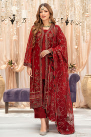 4116-YAREN EMBROIDERED BEMBERG CHIFFON STITCHED