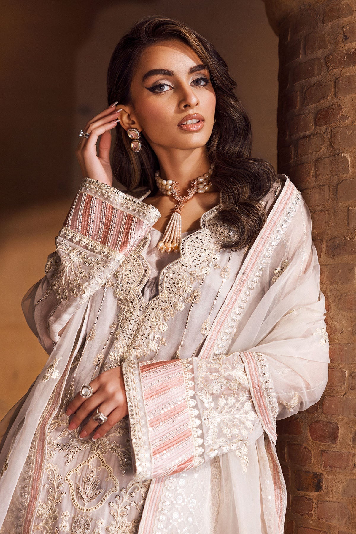 4127-ANMOL EMBROIDERED BEMBERG CHIFFON STITCHED