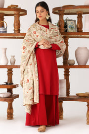 4195-ALESHA EMBROIDERED KARANDI SHAWL
