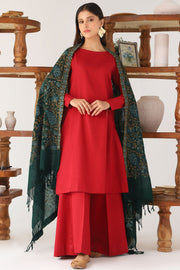 4215-NURAY EMBROIDERED WOOL SHAWL