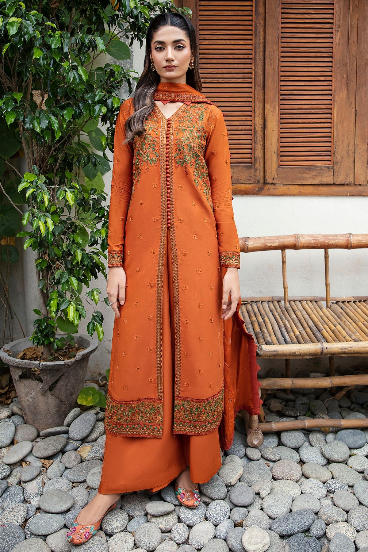 4273-RIMA EMBROIDERED LINEN STITCHED