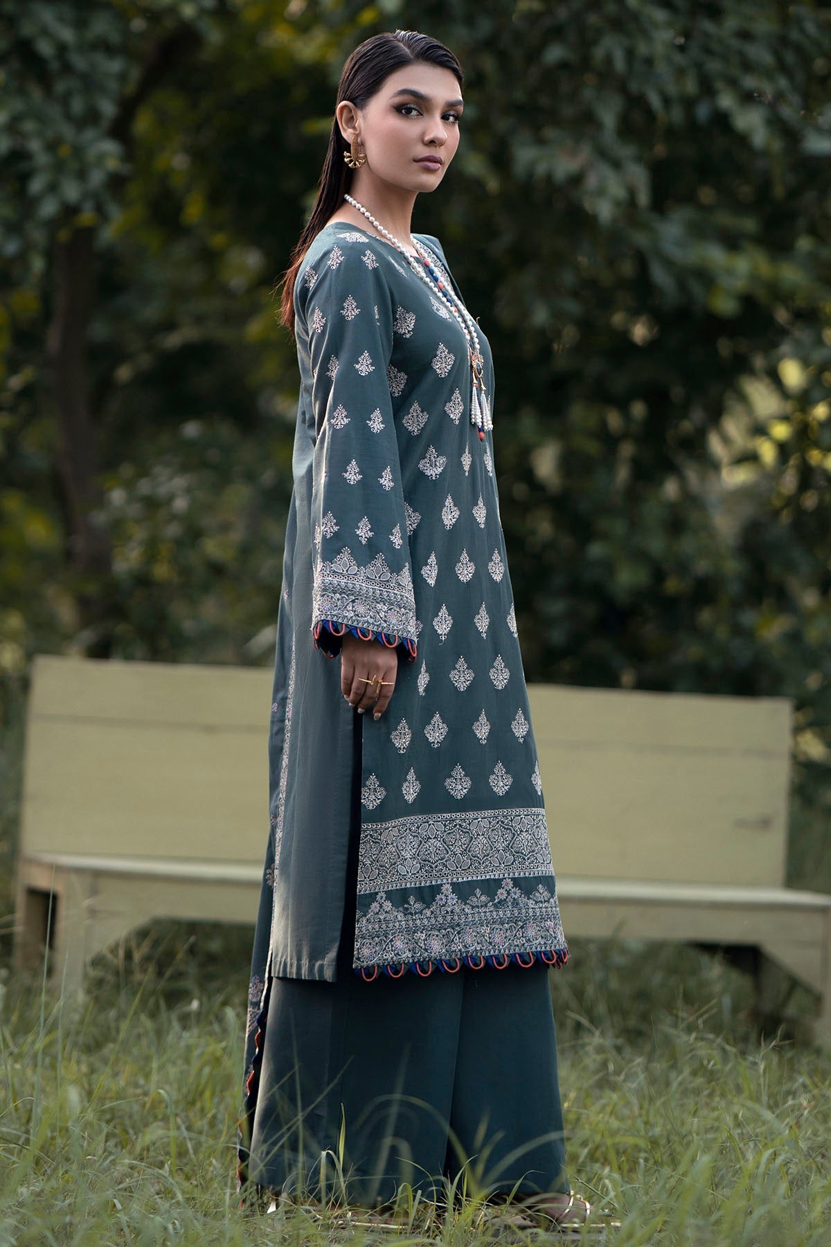 4358-MANDISA EMBROIDERED KHADDAR UNSTITCHED