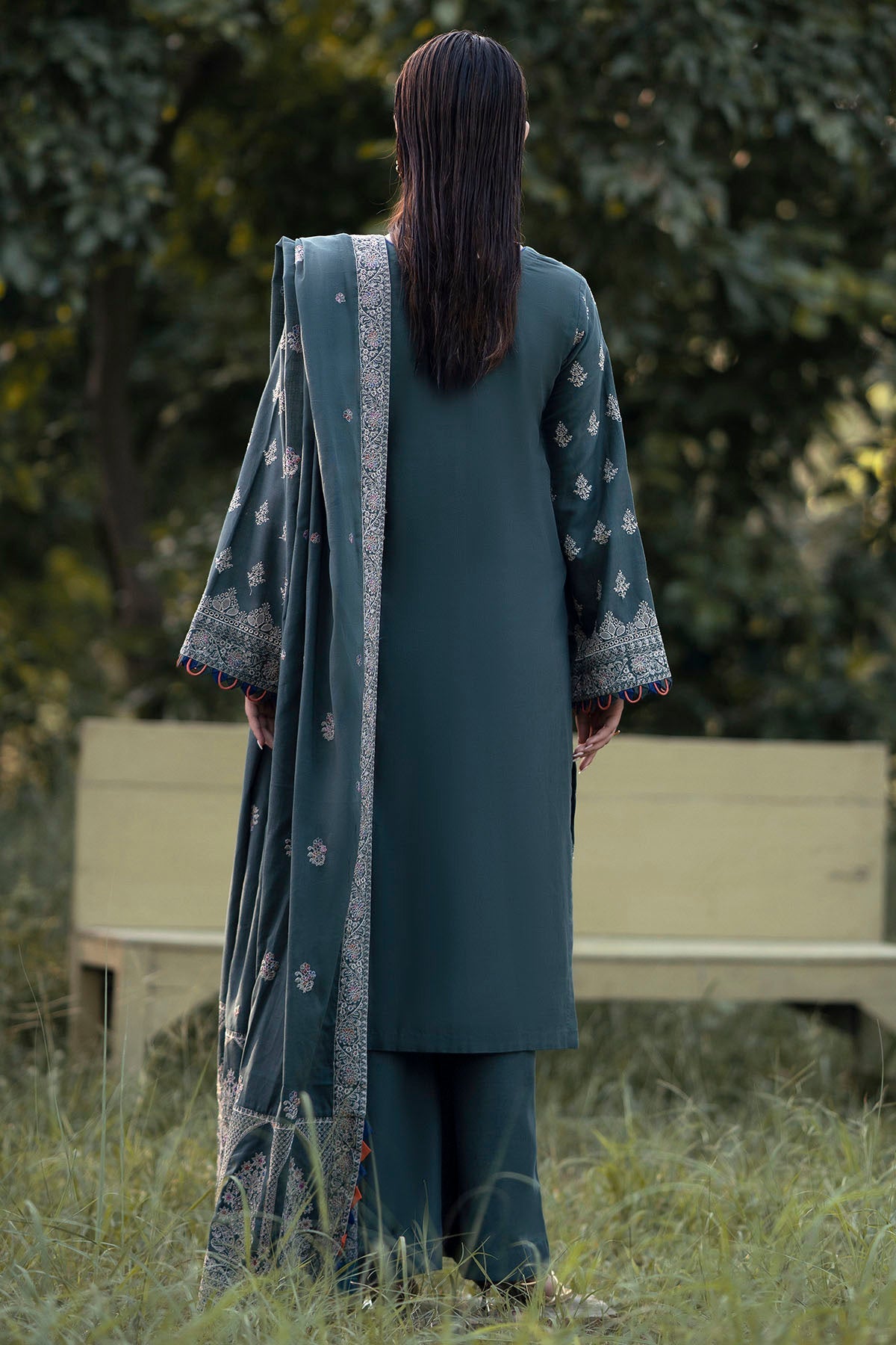 4358-MANDISA EMBROIDERED KHADDAR UNSTITCHED