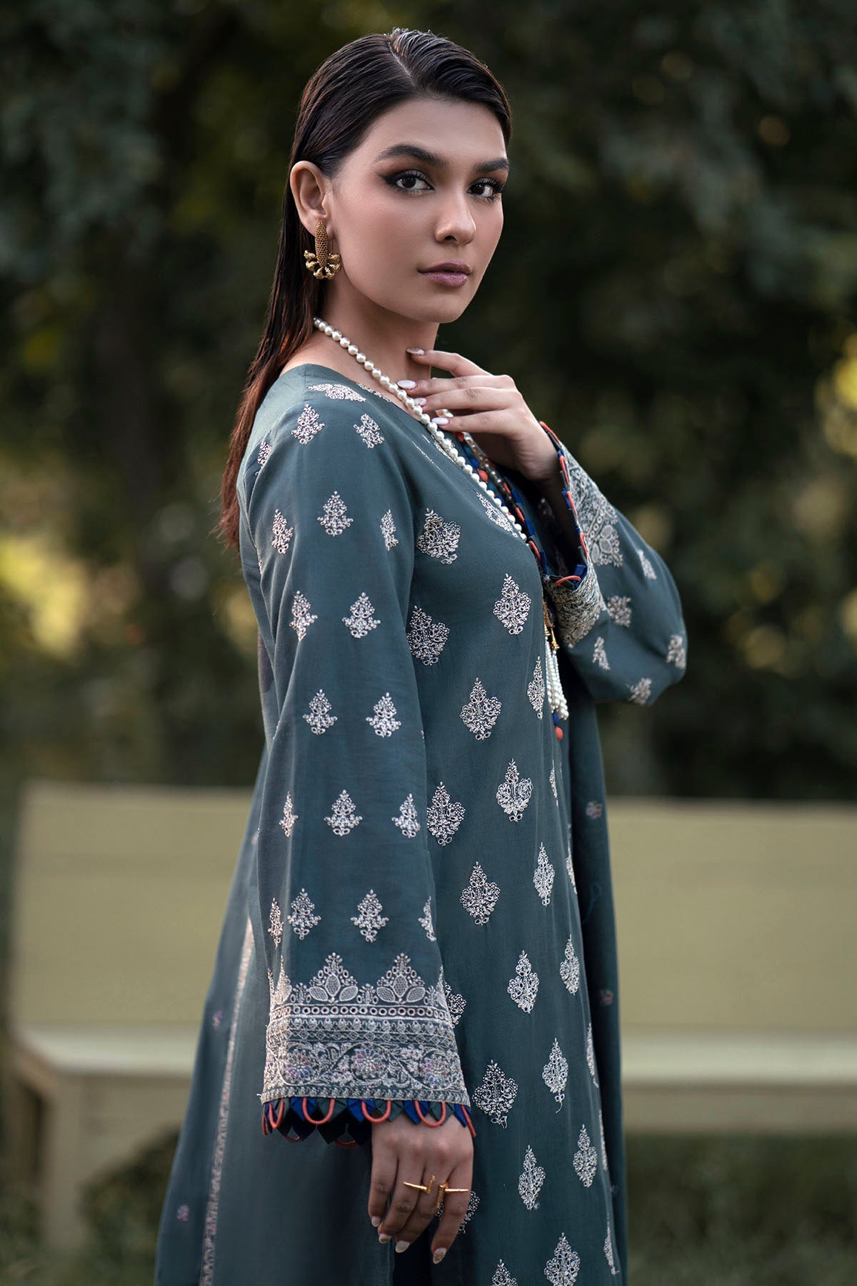 4358-MANDISA EMBROIDERED KHADDAR UNSTITCHED
