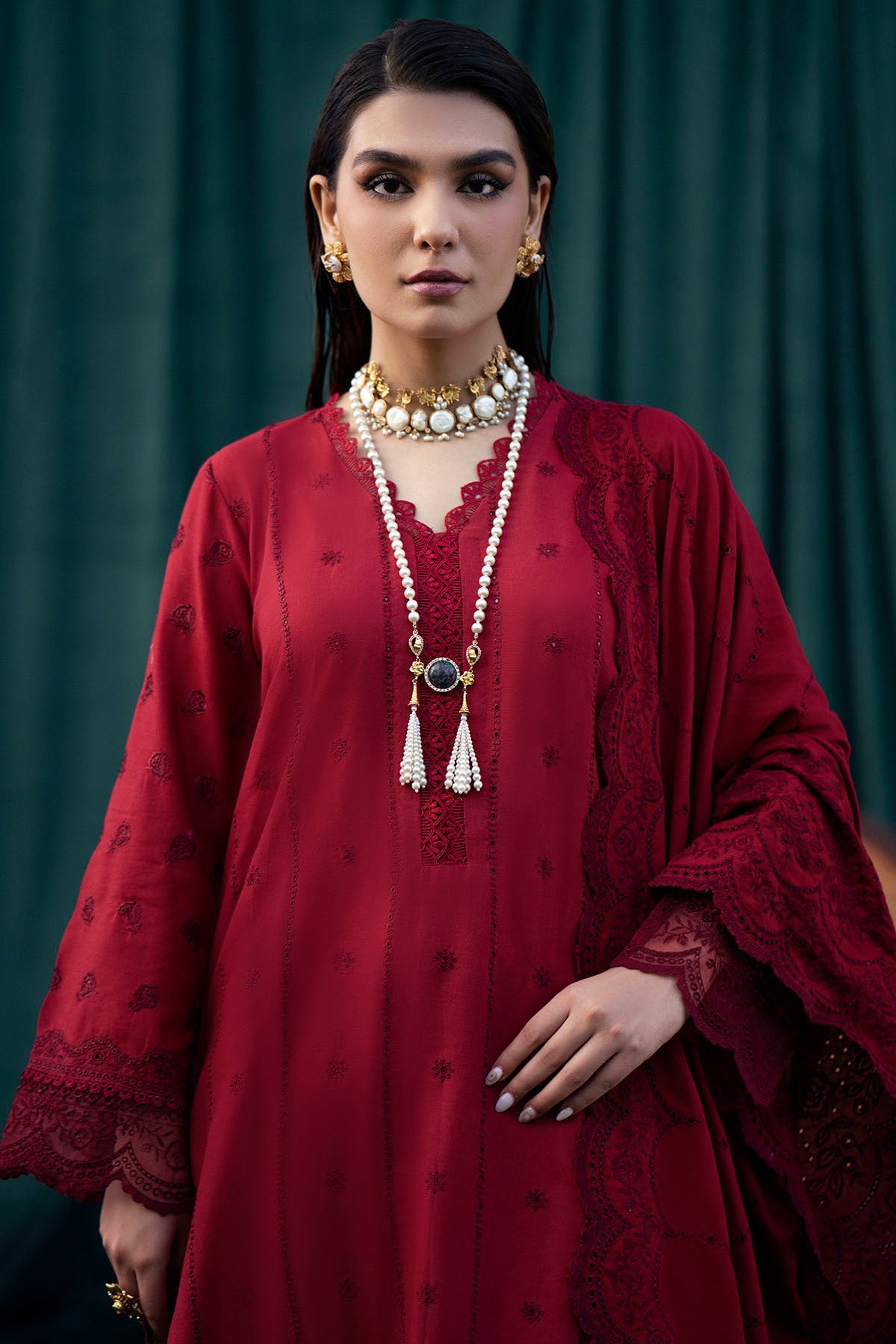 4359-DIBA EMBROIDERED KHADDAR STITCHED