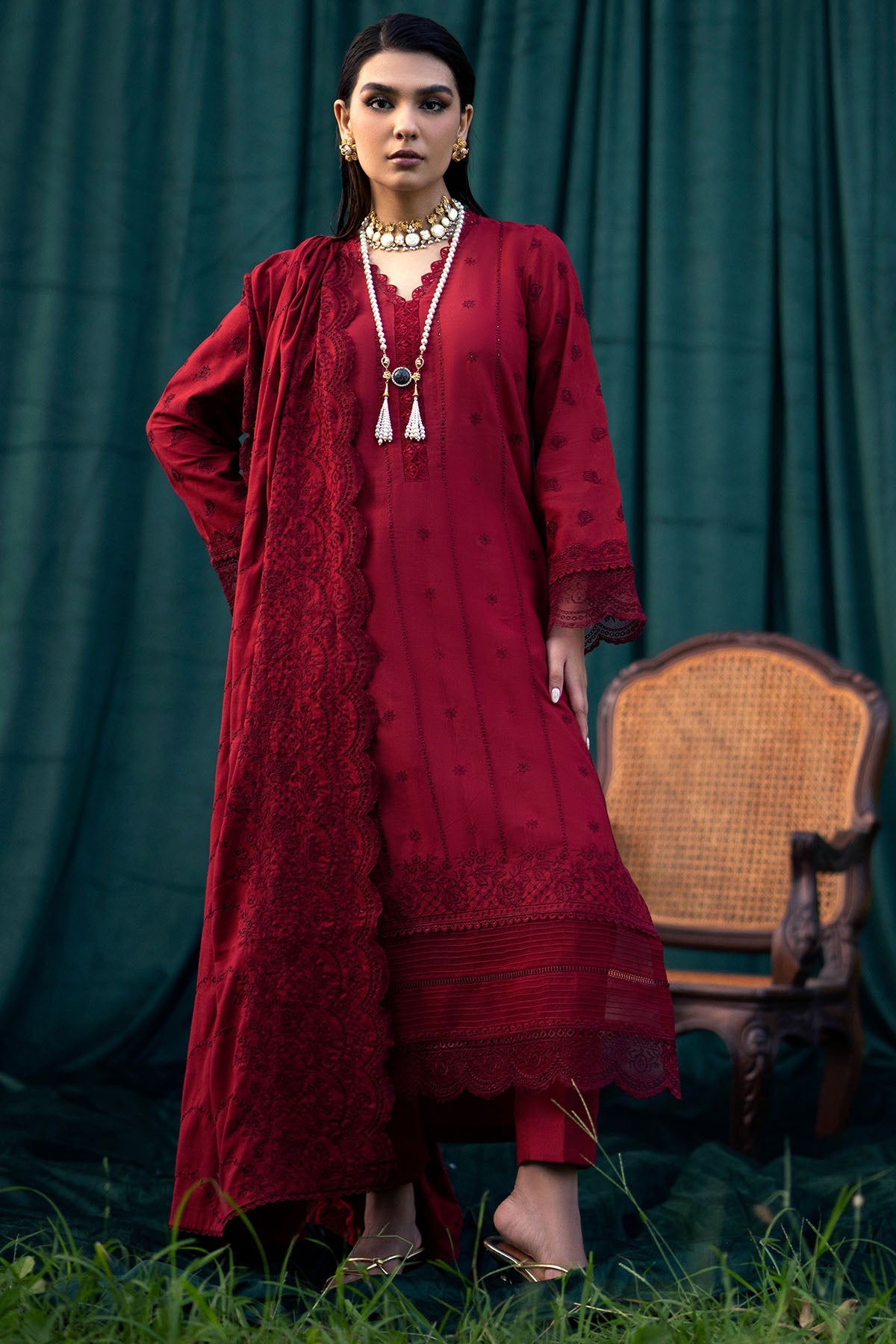 4359-DIBA EMBROIDERED KHADDAR STITCHED