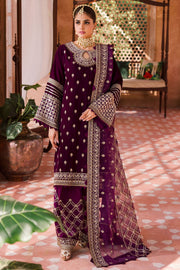4405-NAMRAH EMBROIDERED VELVET STITCHED