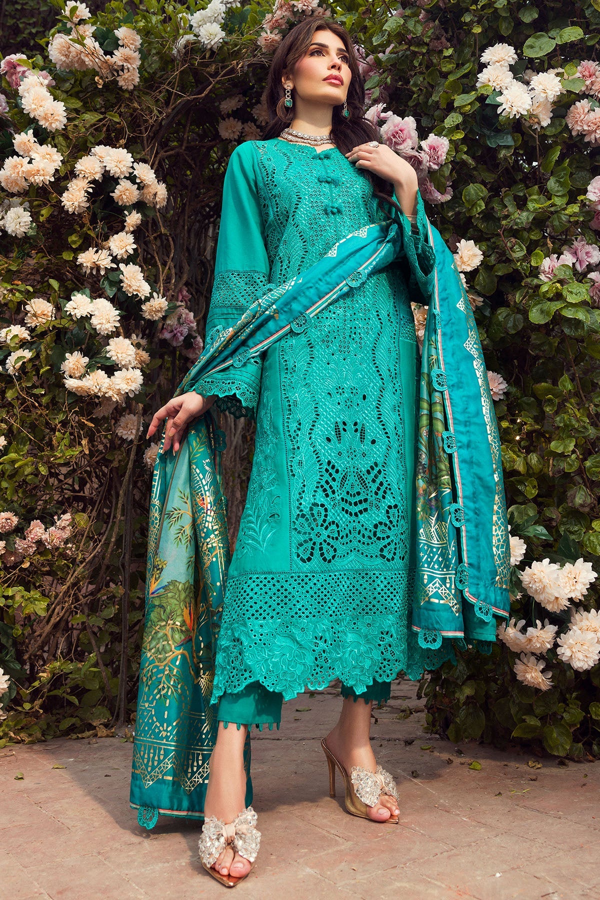 4430-SANOBAR EMBROIDERED LAWN STITCHED