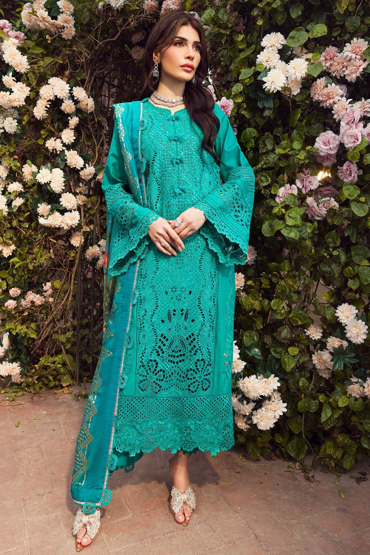 4430-SANOBAR EMBROIDERED LAWN STITCHED
