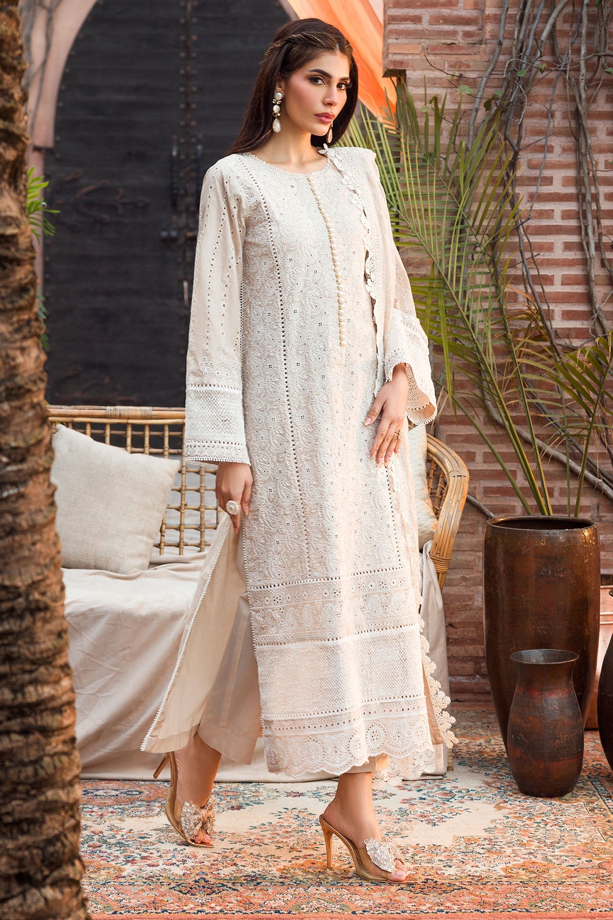 4434-SHABNAM EMBROIDERED LAWN STITCHED