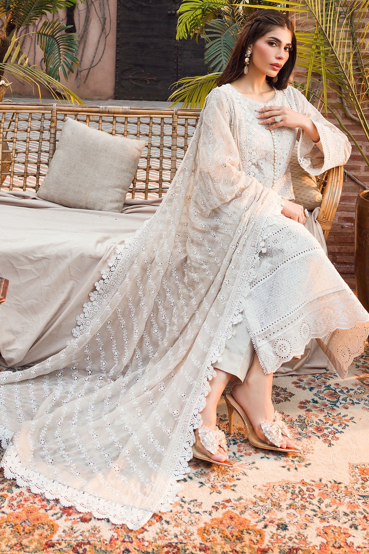 4434-SHABNAM EMBROIDERED LAWN STITCHED