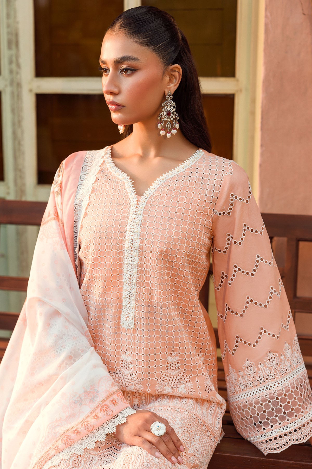 4435-SABIHA EMBROIDERED LAWN STITCHED