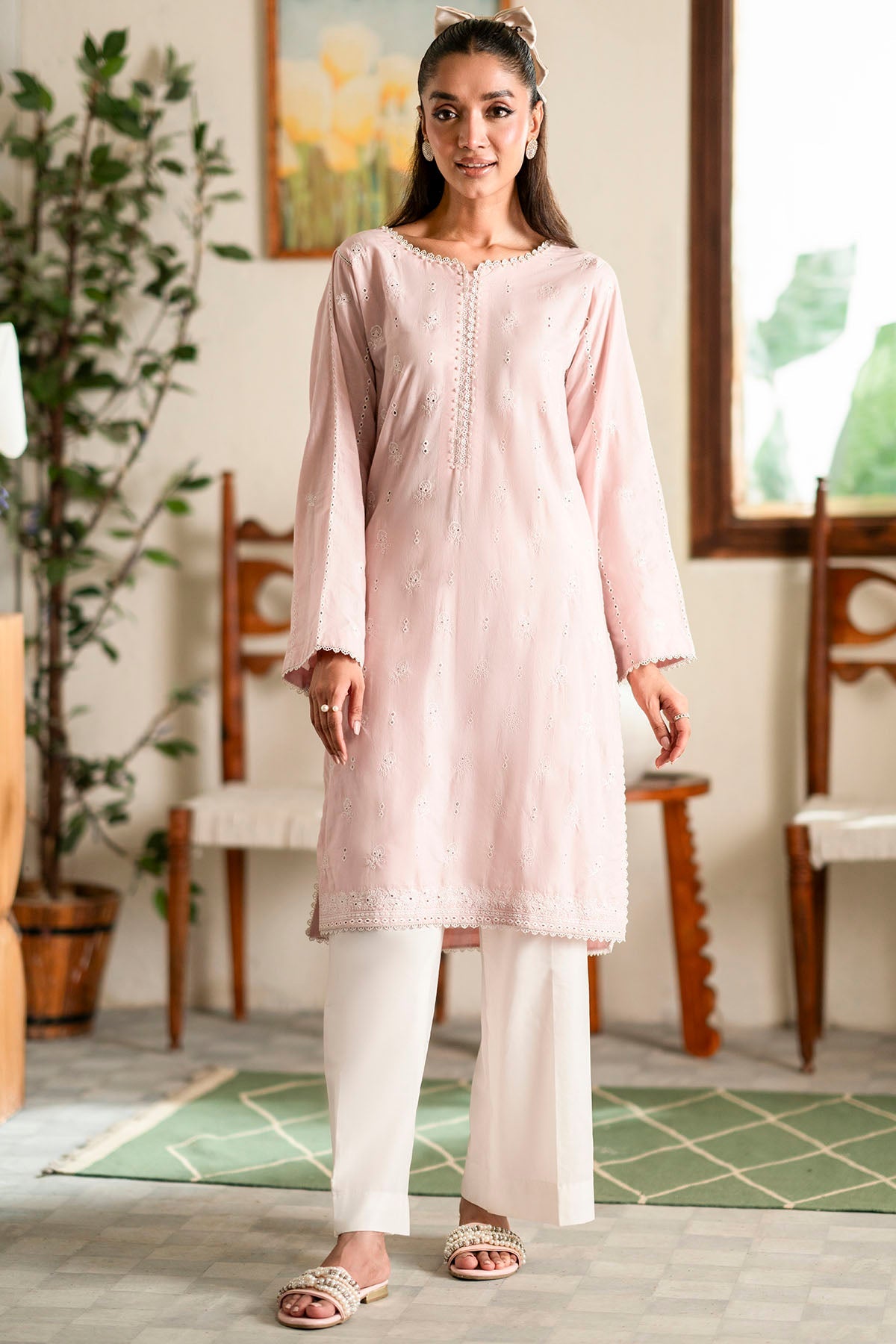 4493-NAIMA EMBROIDERED CAMBRIC STITCHED