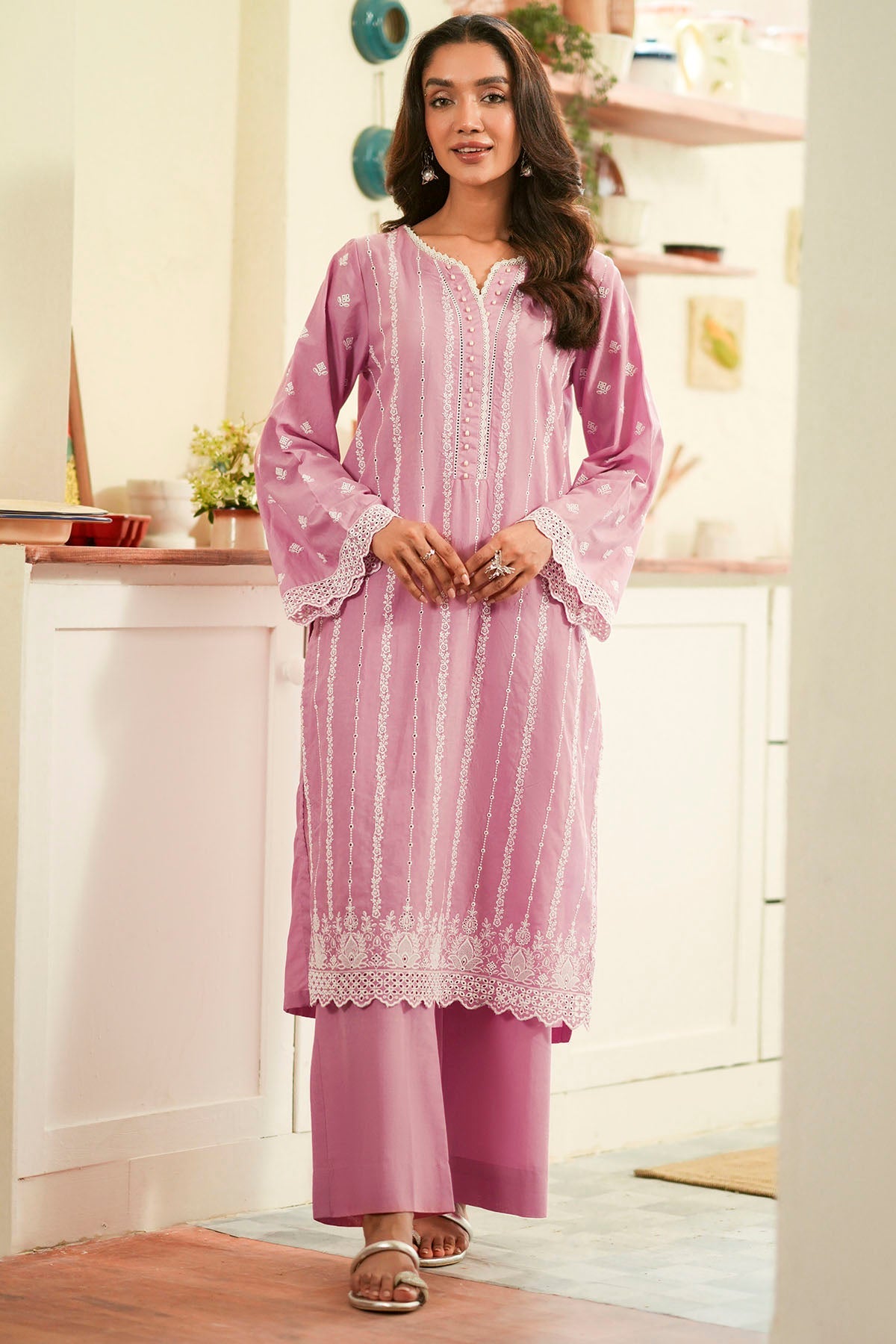 4500-WAFIA EMBROIDERED CAMBRIC STITCHED