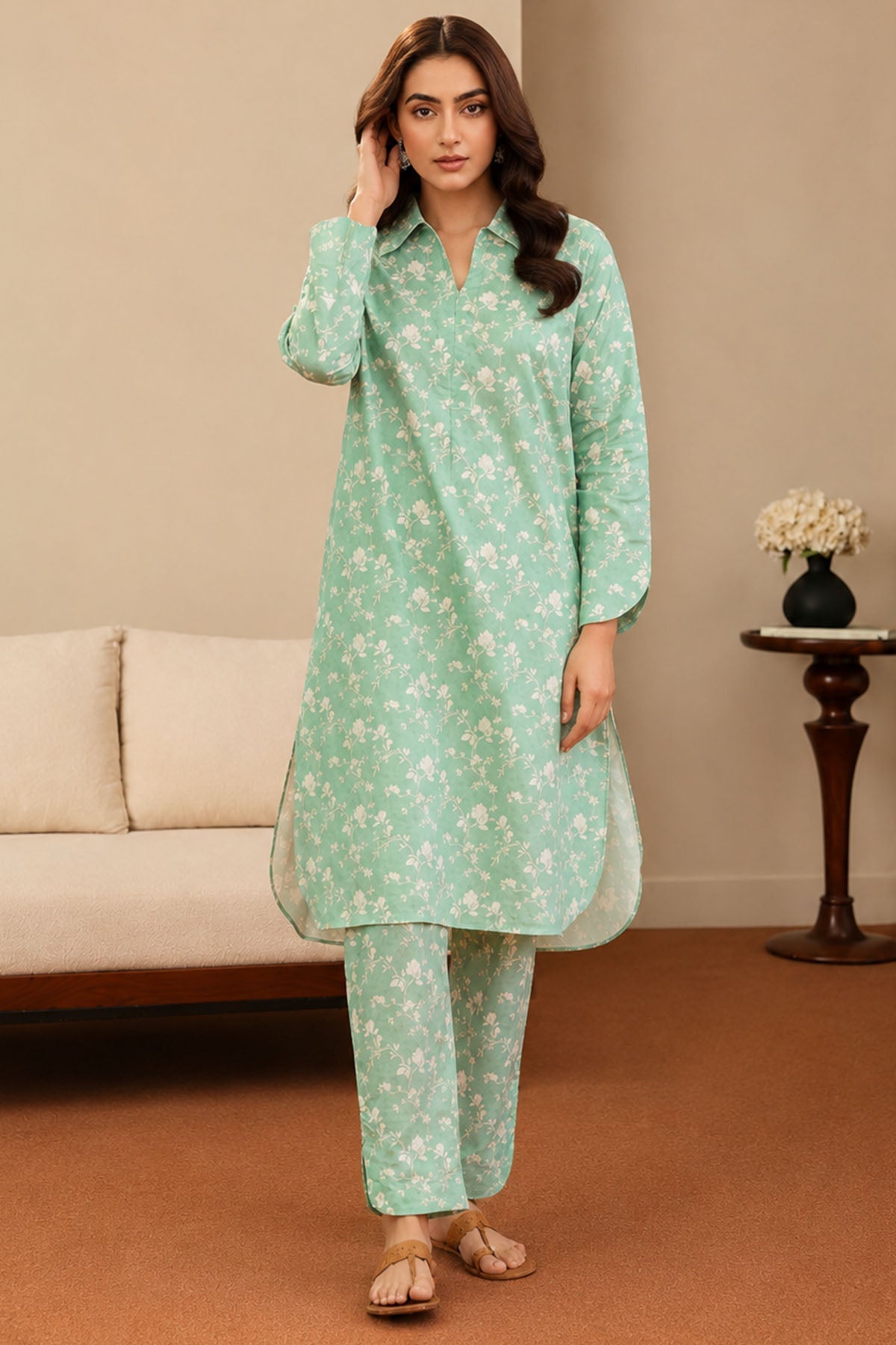 4555-LEYL DIGITAL PRINTED LAWN STITCHED