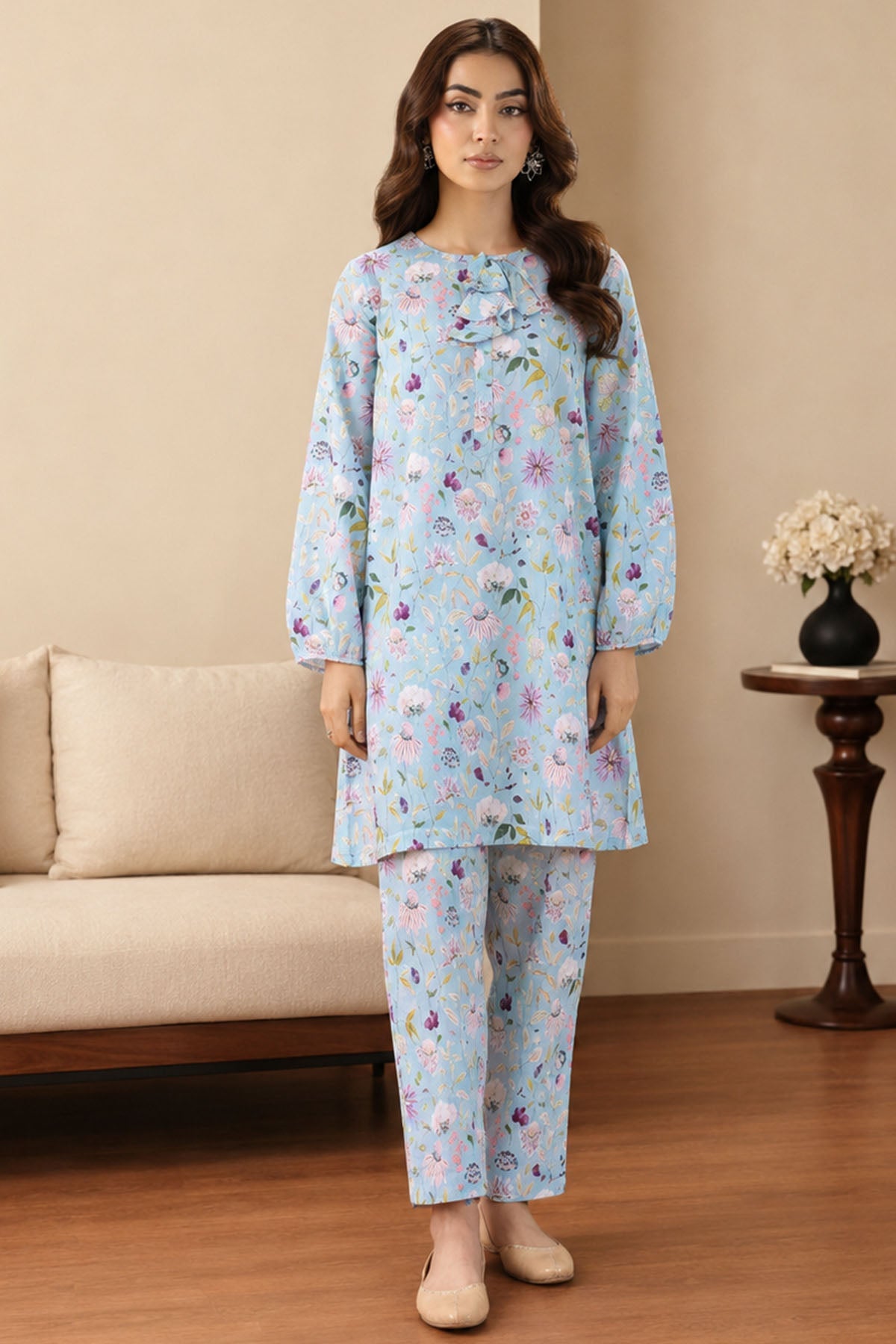 4560-ZAIA DIGITAL PRINTED LAWN STITCHED
