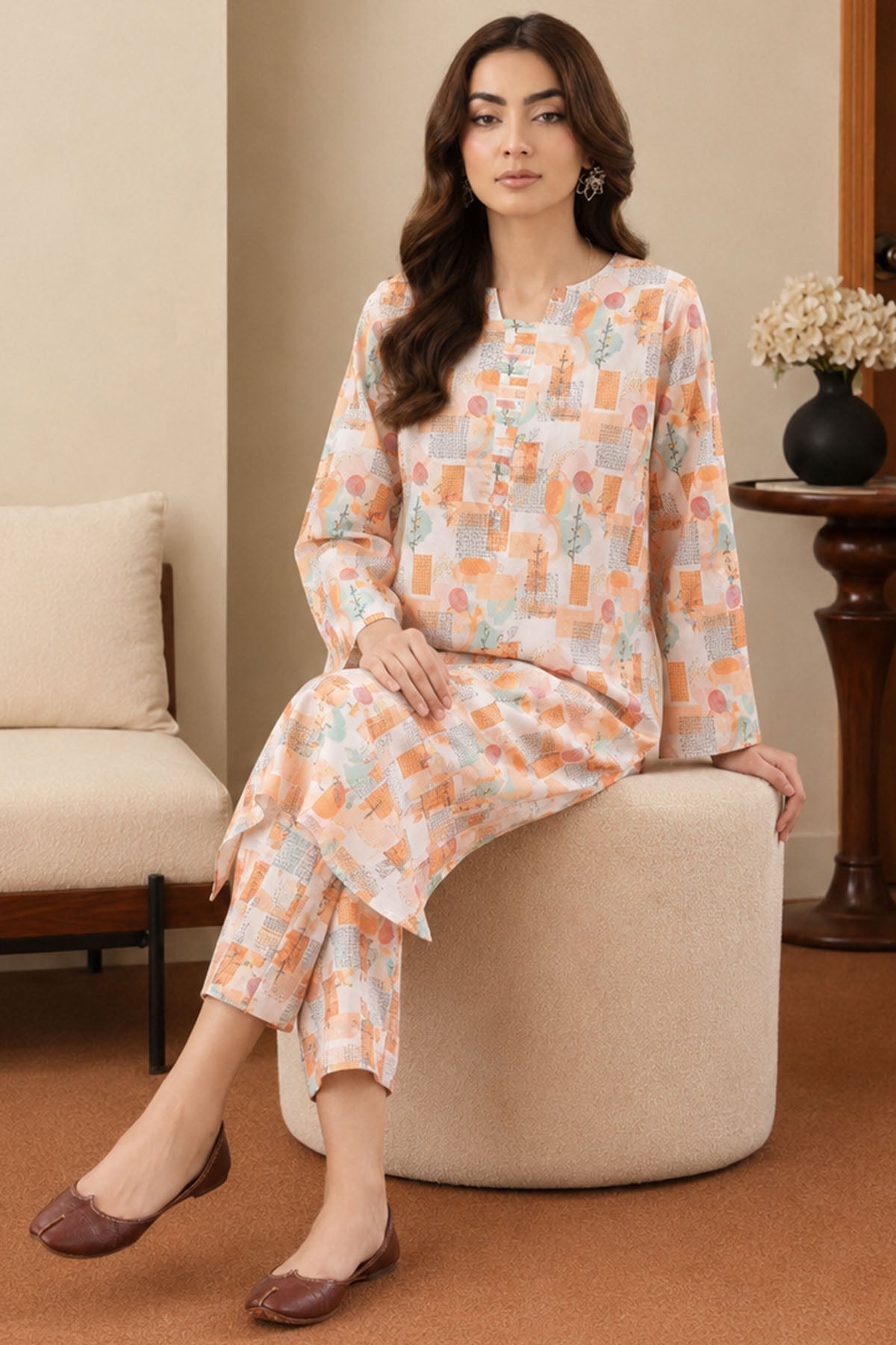 4570-ROMA DIGITAL PRINTED LAWN STITCHED