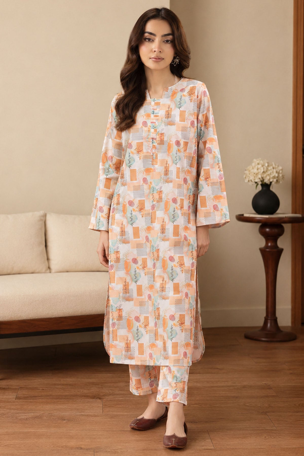 4570-ROMA DIGITAL PRINTED LAWN STITCHED