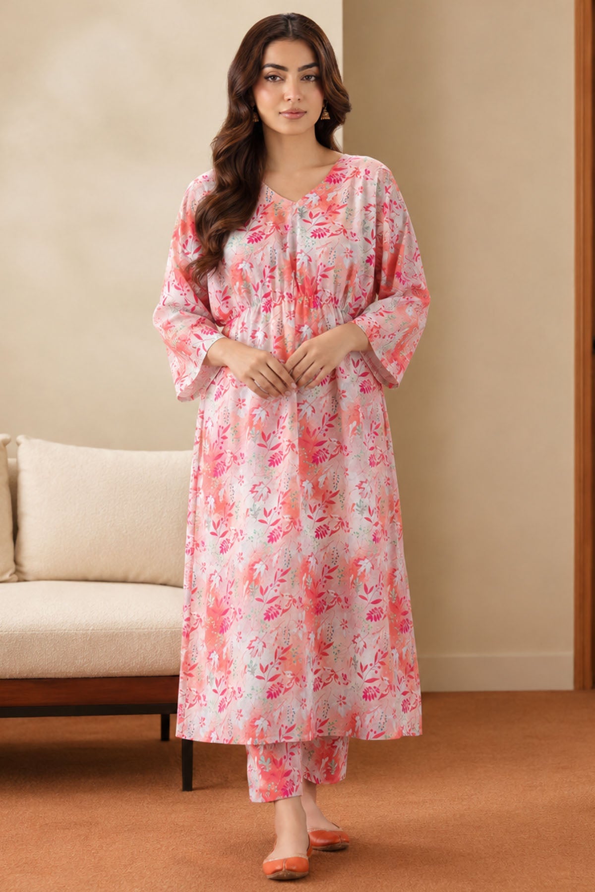4572-ZAREEN DIGITAL PRINTED LAWN STITCHED