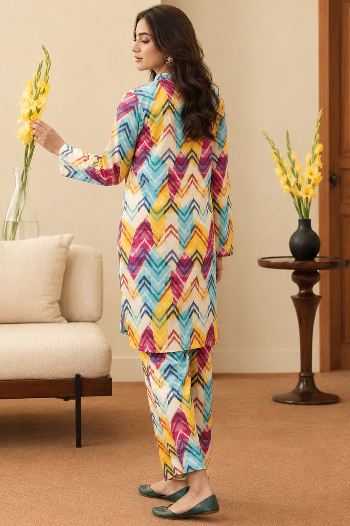 4579-NIMA DIGITAL PRINTED LAWN STITCHED