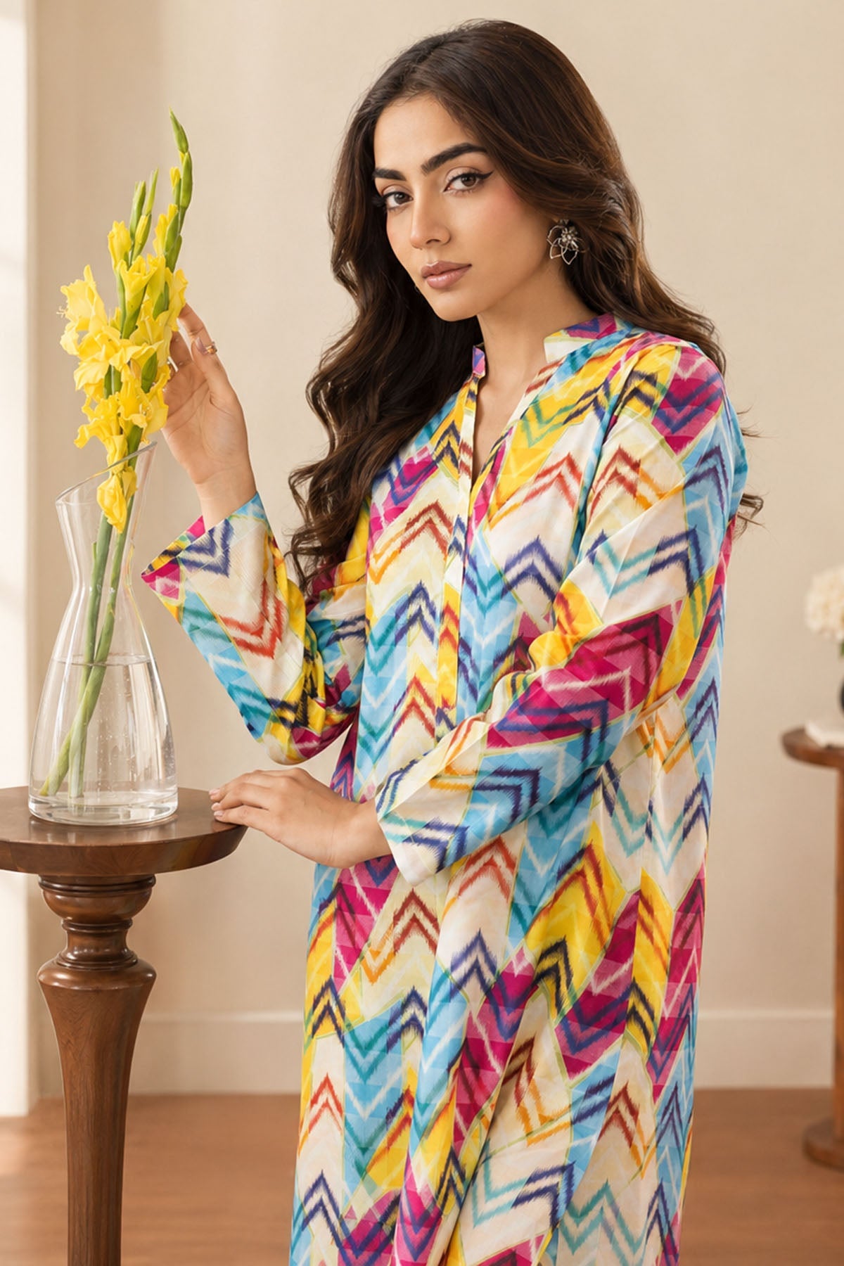 4579-NIMA DIGITAL PRINTED LAWN STITCHED