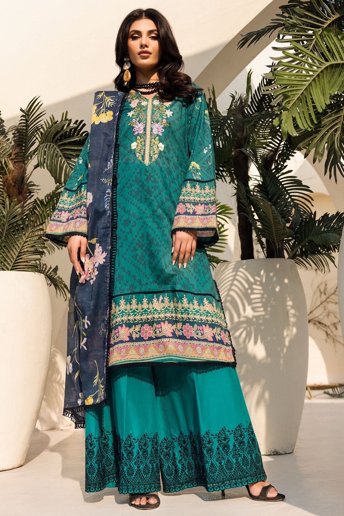 4636-EVERGLADE DIGITAL PRINTED LAWN STITCHED