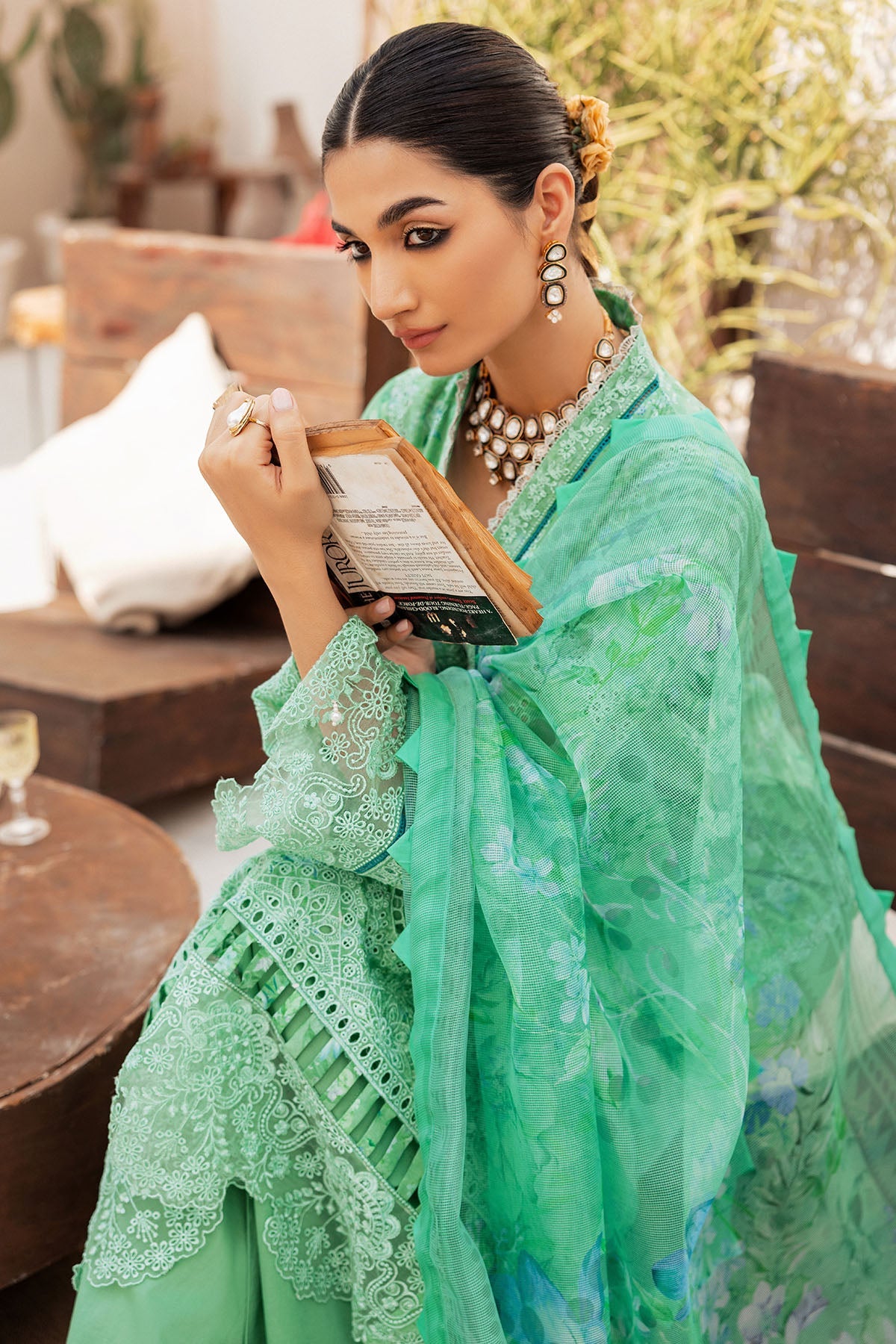 4726-DIYANA EMBROIDERED LAWN STITCHED