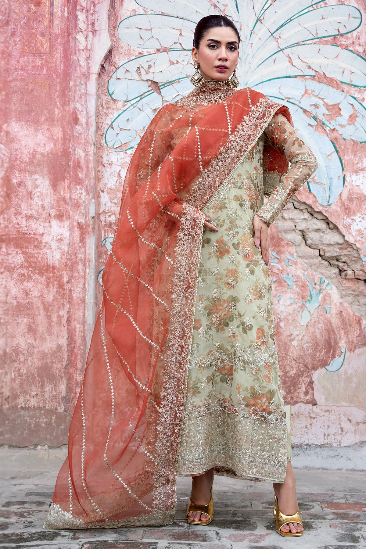 4812-EILIYAH EMBROIDERED ORGANZA STITCHED