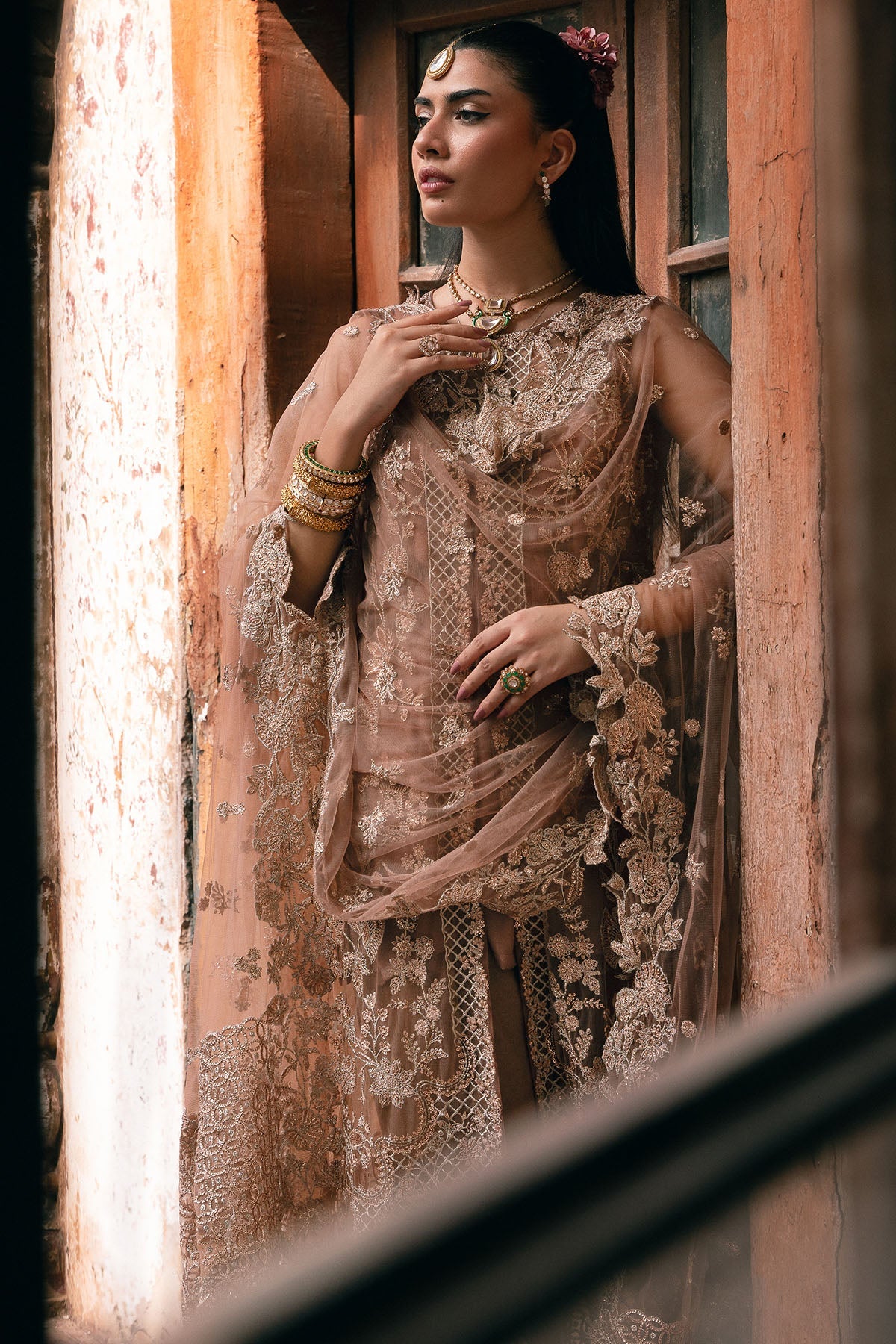 4815-ZARKA EMBROIDERED SILK NET UNSTITCHED