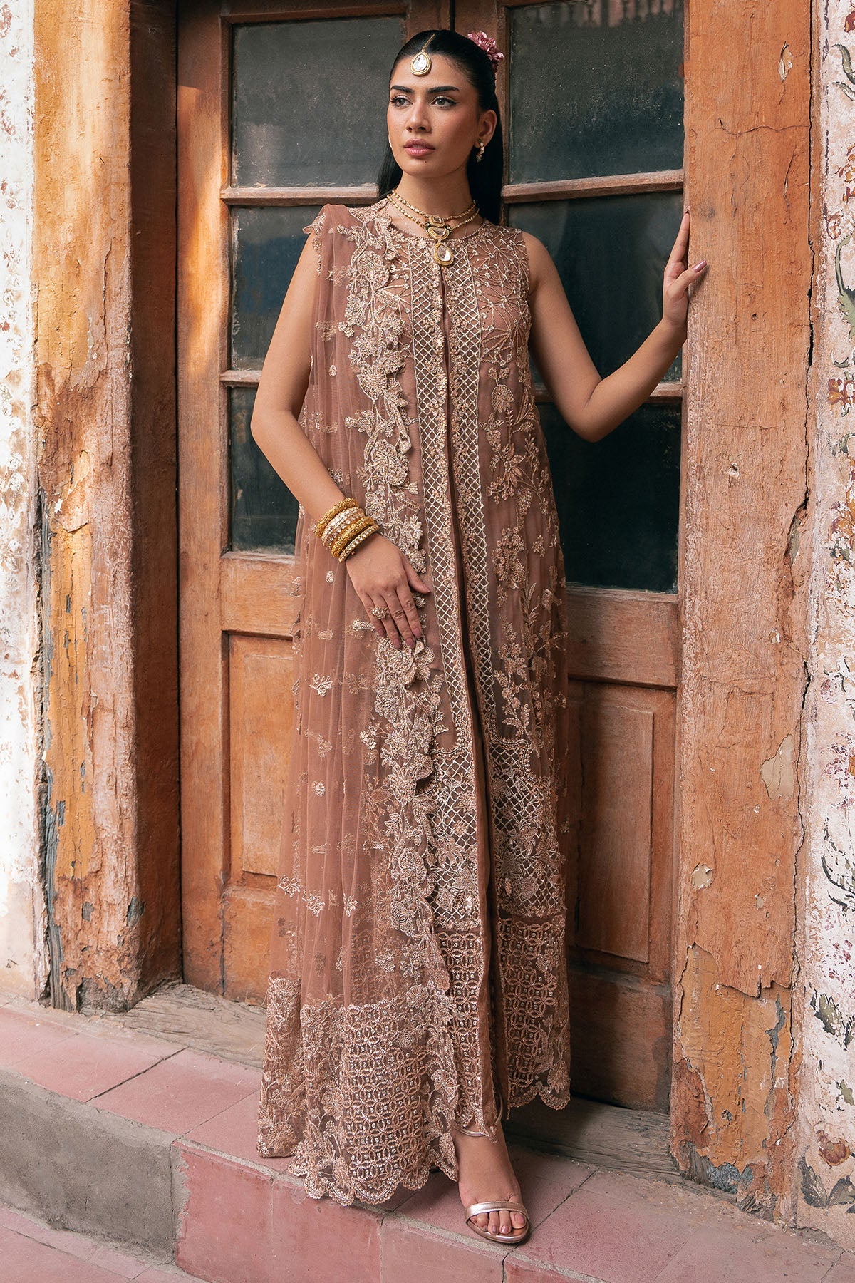 4815-ZARKA EMBROIDERED SILK NET UNSTITCHED