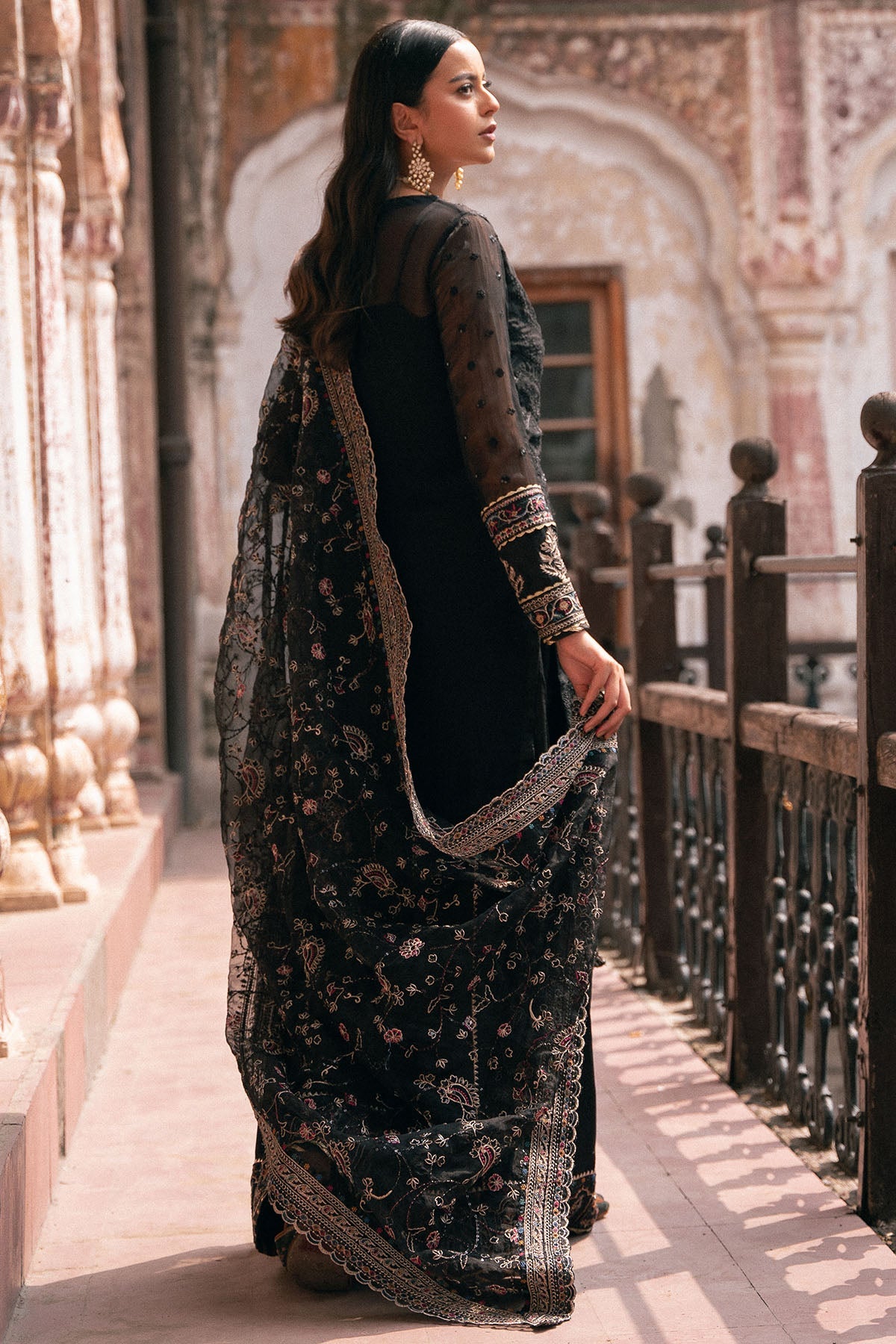 4816-GAZALA EMBROIDERED CRINKLE CHIFFON STITCHED